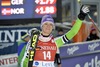 2nd place Maria Hoefl-Riesch of Germany celebrate on podium during ladies Slalom of FIS ski alpine world cup at the Levi Black course in Levi, Finland on 2013/11/16.
