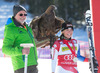 1st place Lara Gut of Switzerland Celebrate with an Eagle on Podium after ladies Downhill of the Beaver Creek FIS Ski Alpine World Cup at the Birds of Prey Raptor in Beaver Creek, United States on 2012/11/29.
