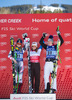2nd place Anna Fenninger of Austria, 1st place Lara Gut of Switzerland and 1st place Nicole Hosp of Austria Celebrate on Podium after ladies Super-G of the Beaver Creek FIS Ski Alpine World Cup at the Birds of Prey Raptor in Beaver Creek, United States on 2012/11/30.
