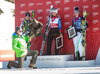 2nd place Anna Fenninger of Austria, 1st place Lara Gut of Switzerland and 1st place Nicole Hosp of Austria Celebrate on Podium after ladies Super-G of the Beaver Creek FIS Ski Alpine World Cup at the Birds of Prey Raptor in Beaver Creek, United States on 2012/11/30.
