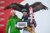 3rd place Peter Fill of Italy a Eagle of the Raptor foundtion celebrate on Podium after mens downhill of the Beaver Creek FIS Ski Alpine World Cup at the Birds of Prey in Beaver Creek, United States on 2012/12/06.
