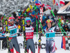 08.12.2013, Birds of Prey, Beaver Creek, USA, FIS Ski Weltcup, Beaver Creek, Riesentorlauf, Herren, 2. Durchgang, im Bild v.l.n.r. Bode Miller (USA/2. Platz), Ted Ligety (USA/1. Platz), Marcel Hirscher (AUT/3. Platz) // f.l.t.r. 2nd place Bode Miller of the USA, 1st place Ted Ligety of the USA and 3rd place Marcel Hirscher of Austria celebrate her viktory after 2nd run of mens Giant Slalom of the Beaver Creek FIS Ski Alpine World Cup at the Birds of Prey Raptor in Beaver Creek, United States on 2012/12/08.
