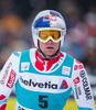 Alexis Pinturault of France reacts after his 2nd run of mens Giant Slalom of the Beaver Creek FIS Ski Alpine World Cup at the Birds of Prey Raptor in Beaver Creek, United States on 2012/12/08.
