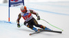Second placed Jan Hudec of Canada skiing during men Super-G race of Audi FIS Alpine skiing World cup in Val Gardena, Italy. Super-G race of Audi FIS Alpine skiing World cup 2013-2014 was held on Friday, 20th of December 2013 on Saslong course in Val Gardena, Italy.
