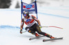 Sixth placed Erik Guay of Canada skiing during men Super-G race of Audi FIS Alpine skiing World cup in Val Gardena, Italy. Super-G race of Audi FIS Alpine skiing World cup 2013-2014 was held on Friday, 20th of December 2013 on Saslong course in Val Gardena, Italy.
