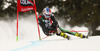 Manfred Moelgg of Italy skiing in first run men giant slalom race of Audi FIS Alpine skiing World cup in Alta Badia Italy. Men giant slalom race of Audi FIS Alpine skiing World cup 2013-2014 was held on Sunday, 22nd of December 2013 on Gran Risa course in Alta Badia, Italy.
