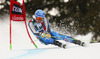 Matts Olsson of Sweden skiing in first run men giant slalom race of Audi FIS Alpine skiing World cup in Alta Badia Italy. Men giant slalom race of Audi FIS Alpine skiing World cup 2013-2014 was held on Sunday, 22nd of December 2013 on Gran Risa course in Alta Badia, Italy.
