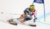 Victor Malmstrom of Finland skiing in first run men giant slalom race of Audi FIS Alpine skiing World cup in Alta Badia Italy. Men giant slalom race of Audi FIS Alpine skiing World cup 2013-2014 was held on Sunday, 22nd of December 2013 on Gran Risa course in Alta Badia, Italy.
