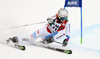 Elia Zurbriggen of Switzerland skiing in first run men giant slalom race of Audi FIS Alpine skiing World cup in Alta Badia Italy. Men giant slalom race of Audi FIS Alpine skiing World cup 2013-2014 was held on Sunday, 22nd of December 2013 on Gran Risa course in Alta Badia, Italy.
