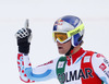 Second placed Alexis Pinturault of France reacts in finish of the second run men giant slalom race of Audi FIS Alpine skiing World cup in Alta Badia Italy. Men giant slalom race of Audi FIS Alpine skiing World cup 2013-2014 was held on Sunday, 22nd of December 2013 on Gran Risa course in Alta Badia, Italy.
