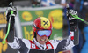 Winner Marcel Hirscher of Austria reacts in finish of the second run men giant slalom race of Audi FIS Alpine skiing World cup in Alta Badia Italy. Men giant slalom race of Audi FIS Alpine skiing World cup 2013-2014 was held on Sunday, 22nd of December 2013 on Gran Risa course in Alta Badia, Italy.
