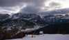 Gran Risa before start of first run of men giant slalom race of Audi FIS Alpine skiing World cup in Alta Badia Italy. Men giant slalom race of Audi FIS Alpine skiing World cup 2013-2014 was held on Sunday, 22nd of December 2013 on Gran Risa course in Alta Badia, Italy.
