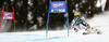 Anna Fenninger of Austria skiing in first run of women giant slalom race of Audi FIS Alpine skiing World cup in Lienz, Austria. Women giant slalom race of Audi FIS Alpine skiing World cup 2013-2014 was held on Saturday, 28th of December 2013 in Lienz, Austria.
