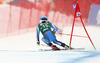Maria Pietilae-Holmner of Sweden skiing in first run of women giant slalom race of Audi FIS Alpine skiing World cup in Lienz, Austria. Women giant slalom race of Audi FIS Alpine skiing World cup 2013-2014 was held on Saturday, 28th of December 2013 in Lienz, Austria.
