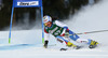 Jasmina Suter of Switzerland skiing in first run of women giant slalom race of Audi FIS Alpine skiing World cup in Lienz, Austria. Women giant slalom race of Audi FIS Alpine skiing World cup 2013-2014 was held on Saturday, 28th of December 2013 in Lienz, Austria.
