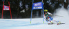 Andrea Ellenberger of Switzerland skiing in first run of women giant slalom race of Audi FIS Alpine skiing World cup in Lienz, Austria. Women giant slalom race of Audi FIS Alpine skiing World cup 2013-2014 was held on Saturday, 28th of December 2013 in Lienz, Austria.
