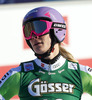 Maria Hoefl-Riesch of Germany reacts in finish of second run of women giant slalom race of Audi FIS Alpine skiing World cup in Lienz, Austria. Women giant slalom race of Audi FIS Alpine skiing World cup 2013-2014 was held on Saturday, 28th of December 2013 in Lienz, Austria.
