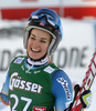 Nina Loeseth of Norway reacts in finish of second run of women giant slalom race of Audi FIS Alpine skiing World cup in Lienz, Austria. Women giant slalom race of Audi FIS Alpine skiing World cup 2013-2014 was held on Saturday, 28th of December 2013 in Lienz, Austria.
