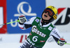 Winner Anna Fenninger of Austria reacts in finish of second run of women giant slalom race of Audi FIS Alpine skiing World cup in Lienz, Austria. Women giant slalom race of Audi FIS Alpine skiing World cup 2013-2014 was held on Saturday, 28th of December 2013 in Lienz, Austria.
