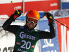 Denise Karbon of Italy reacts in finish of second run of women giant slalom race of Audi FIS Alpine skiing World cup in Lienz, Austria. Women giant slalom race of Audi FIS Alpine skiing World cup 2013-2014 was held on Saturday, 28th of December 2013 in Lienz, Austria.
