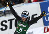 Nadia Fanchini of Italy reacts in finish of second run of women giant slalom race of Audi FIS Alpine skiing World cup in Lienz, Austria. Women giant slalom race of Audi FIS Alpine skiing World cup 2013-2014 was held on Saturday, 28th of December 2013 in Lienz, Austria.
