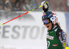Mikaela Shiffrin of USA reacts in finish of second run of women giant slalom race of Audi FIS Alpine skiing World cup in Lienz, Austria. Women giant slalom race of Audi FIS Alpine skiing World cup 2013-2014 was held on Saturday, 28th of December 2013 in Lienz, Austria.
