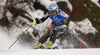 Tanja Poutiainen of Finland skiing in first run of women slalom race of Audi FIS Alpine skiing World cup in Lienz, Austria. Women slalom race of Audi FIS Alpine skiing World cup 2013-2014 was held on Sunday, 29th of December 2013 in Lienz, Austria.
