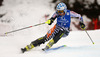 Tanja Poutiainen of Finland skiing in first run of women slalom race of Audi FIS Alpine skiing World cup in Lienz, Austria. Women slalom race of Audi FIS Alpine skiing World cup 2013-2014 was held on Sunday, 29th of December 2013 in Lienz, Austria.
