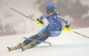 Emelie Wikstroem of Sweden skiing in first run of women slalom race of Audi FIS Alpine skiing World cup in Lienz, Austria. Women slalom race of Audi FIS Alpine skiing World cup 2013-2014 was held on Sunday, 29th of December 2013 in Lienz, Austria.
