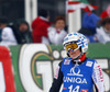 Tanja Poutiainen of Finland reacts in finish of the second run of women slalom race of Audi FIS Alpine skiing World cup in Lienz, Austria. Women slalom race of Audi FIS Alpine skiing World cup 2013-2014 was held on Sunday, 29th of December 2013 in Lienz, Austria.
