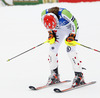 Susanne Riesch of Germany reacts in finish of the second run of women slalom race of Audi FIS Alpine skiing World cup in Lienz, Austria. Women slalom race of Audi FIS Alpine skiing World cup 2013-2014 was held on Sunday, 29th of December 2013 in Lienz, Austria.
