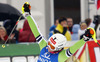 Eighth placed Christina Geiger of Germany reacts in finish of the second run of women slalom race of Audi FIS Alpine skiing World cup in Lienz, Austria. Women slalom race of Audi FIS Alpine skiing World cup 2013-2014 was held on Sunday, 29th of December 2013 in Lienz, Austria.
