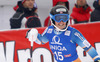 Fifth placed Nina Loeseth of Norway reacts in finish of the second run of women slalom race of Audi FIS Alpine skiing World cup in Lienz, Austria. Women slalom race of Audi FIS Alpine skiing World cup 2013-2014 was held on Sunday, 29th of December 2013 in Lienz, Austria.
