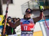 3rd place Erik Guay of Canada Celebrate on Podium after mens downhill of the Bormio FIS Ski Alpine World Cup at the Stelvio Course in Bormio, Italy on 2013/12/29.
