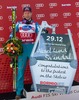 1st place Aksel Lund Svindal of Norway Celebrate on Podium after mens downhill of the Bormio FIS Ski Alpine World Cup at the Stelvio Course in Bormio, Italy on 2013/12/29.
