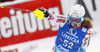 Anne-Sophie Barthet of France reacts in finish of the second run of women slalom race of Audi FIS Alpine skiing World cup in Lienz, Austria. Women slalom race of Audi FIS Alpine skiing World cup 2013-2014 was held on Sunday, 29th of December 2013 in Lienz, Austria.
