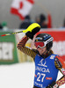 Brittany Phelan of Canada reacts in finish of the second run of women slalom race of Audi FIS Alpine skiing World cup in Lienz, Austria. Women slalom race of Audi FIS Alpine skiing World cup 2013-2014 was held on Sunday, 29th of December 2013 in Lienz, Austria.
