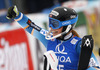 Nina Loeseth of Norway reacts in finish of the second run of women slalom race of Audi FIS Alpine skiing World cup in Lienz, Austria. Women slalom race of Audi FIS Alpine skiing World cup 2013-2014 was held on Sunday, 29th of December 2013 in Lienz, Austria.
