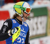 Chiara Costazza of Italy reacts in finish of the second run of women slalom race of Audi FIS Alpine skiing World cup in Lienz, Austria. Women slalom race of Audi FIS Alpine skiing World cup 2013-2014 was held on Sunday, 29th of December 2013 in Lienz, Austria.
