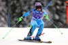 Tina Maze in action during 1st run of ladies Slalom of the Bormio FIS Ski World Cup at the Stelvio Course in Bormio, Italy on 2014/01/05.
