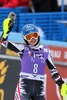 Bernadette Schild reacts in the finish area after her 2nd un of ladies Slalom of the Bormio FIS Ski World Cup at the Stelvio Course in Bormio, Italy on 2014/01/05.
