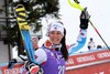 Nastasia Noens celebrate on podium after the ladies Slalom of the Bormio FIS Ski World Cup at the Stelvio Course in Bormio, Italy on 2014/01/05.
