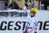2nd place Anna Fenninger of Austria reacts in the finish area after her run of ladies downhill of the Altenmarkt Zauchnesee FIS Ski Alpine World Cup at the Kaelberloch course in Zauchensee, Austria on 2014/01/11.
