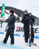 Mauro Pini (Coach of Tina Maze), boyfrind of Tina Maze, Andrea Massi during course inspection of ladies downhill of the Altenmarkt Zauchnesee FIS Ski Alpine World Cup at the Kaelberloch course in Zauchensee, Austria on 2014/01/11.
