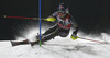 Mikaela Shiffrin of USA skiing in first run of women night slalom race of Audi FIS Alpine skiing World cup in Flachau, Austria. Women night slalom race of Audi FIS Alpine skiing World cup 2013-2014 was held on Tuesday, 14th of January 2014 in Flachau, Austria.
