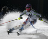 Maria Hoefl-Riesch of Germany skiing in first run of women night slalom race of Audi FIS Alpine skiing World cup in Flachau, Austria. Women night slalom race of Audi FIS Alpine skiing World cup 2013-2014 was held on Tuesday, 14th of January 2014 in Flachau, Austria.
