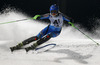 Anna Swenn-Larsson of Sweden skiing in first run of women night slalom race of Audi FIS Alpine skiing World cup in Flachau, Austria. Women night slalom race of Audi FIS Alpine skiing World cup 2013-2014 was held on Tuesday, 14th of January 2014 in Flachau, Austria.
