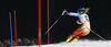 Nina Loeseth of Norway skiing in first run of women night slalom race of Audi FIS Alpine skiing World cup in Flachau, Austria. Women night slalom race of Audi FIS Alpine skiing World cup 2013-2014 was held on Tuesday, 14th of January 2014 in Flachau, Austria.
