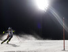 Tanja Poutiainen of Finland skiing in first run of women night slalom race of Audi FIS Alpine skiing World cup in Flachau, Austria. Women night slalom race of Audi FIS Alpine skiing World cup 2013-2014 was held on Tuesday, 14th of January 2014 in Flachau, Austria.

