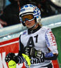 Tanja Poutiainen of Finland reacts in finish of the second run of women night slalom race of Audi FIS Alpine skiing World cup in Flachau, Austria. Women night slalom race of Audi FIS Alpine skiing World cup 2013-2014 was held on Tuesday, 14th of January 2014 in Flachau, Austria.
